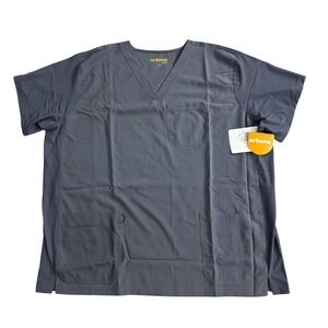 Urbane Men Performance Scrub Top Light Grey V-Neck 3 Pockets‎ 3XL New With Tags